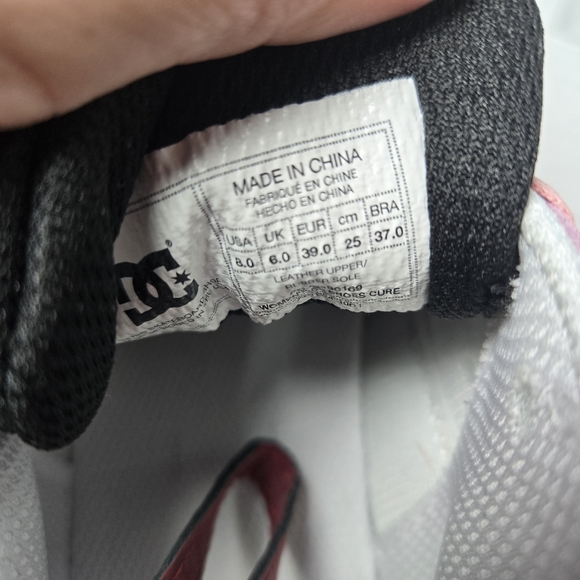 DC CURE White, Black, Hot Coral Colorway Women's Sneakers Size EU 39 US 8 - Picture 10 of 13